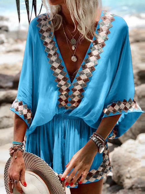 Boho Kimono Overall Damen mit Beach Print | Strand
