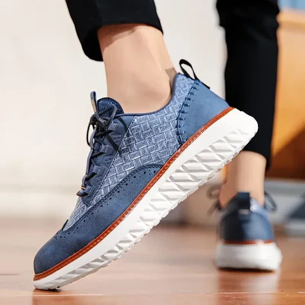 Drake Burnished Leather Trainers