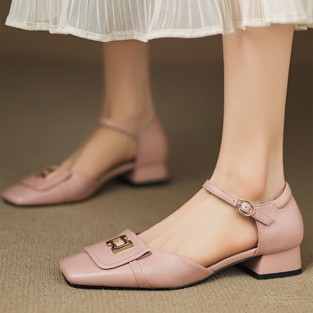 Hartley Buckled Leather Mary-Janes