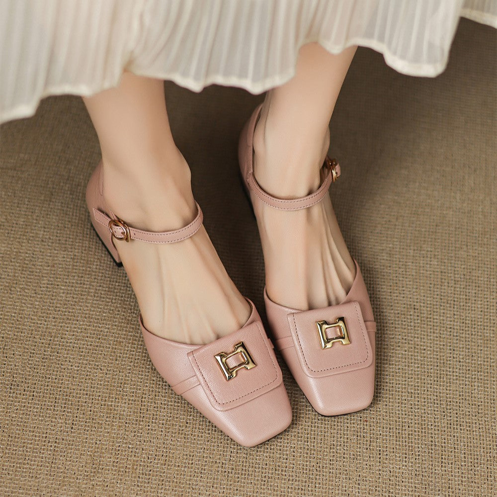 Hartley Buckled Leather Mary-Janes