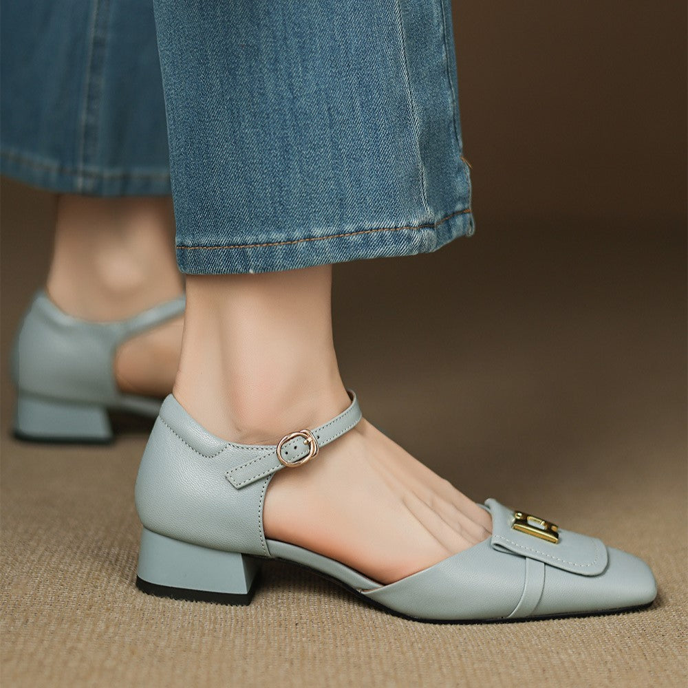 Hartley Buckled Leather Mary-Janes