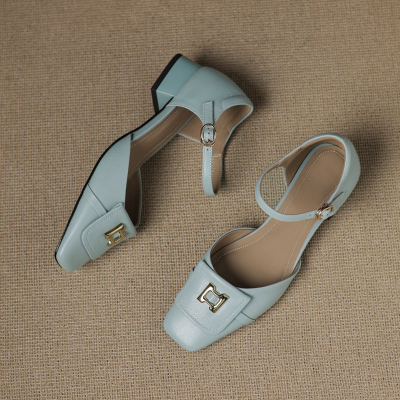 Hartley Buckled Leather Mary-Janes