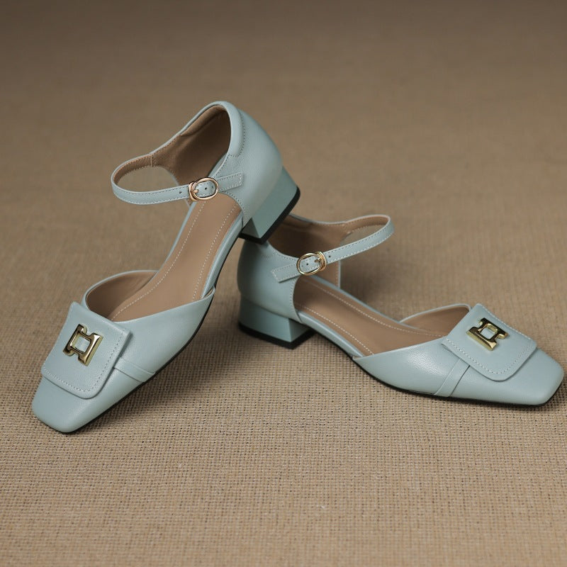 Hartley Buckled Leather Mary-Janes