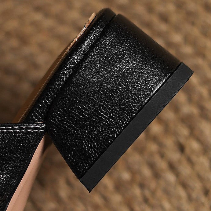 Lawson Square-Toe Leather Mules