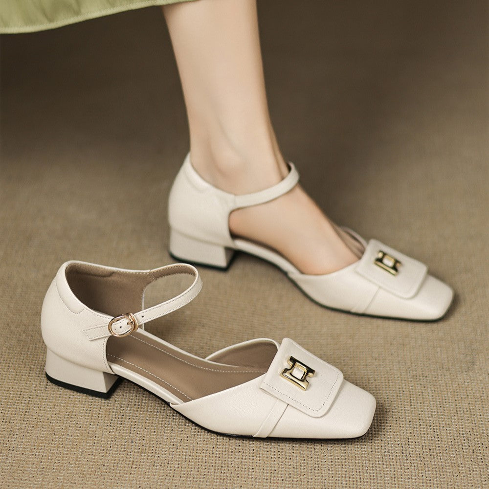 Hartley Buckled Leather Mary-Janes