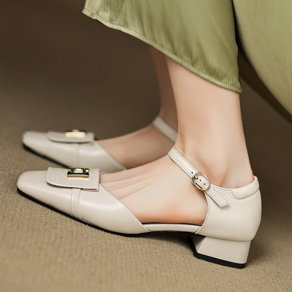 Hartley Buckled Leather Mary-Janes