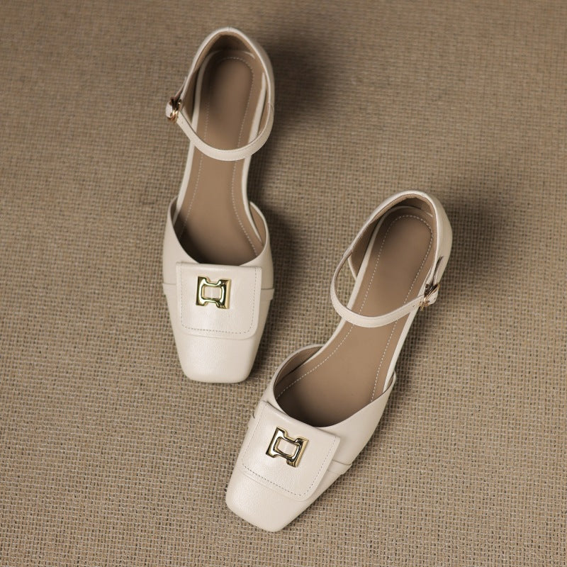 Hartley Buckled Leather Mary-Janes