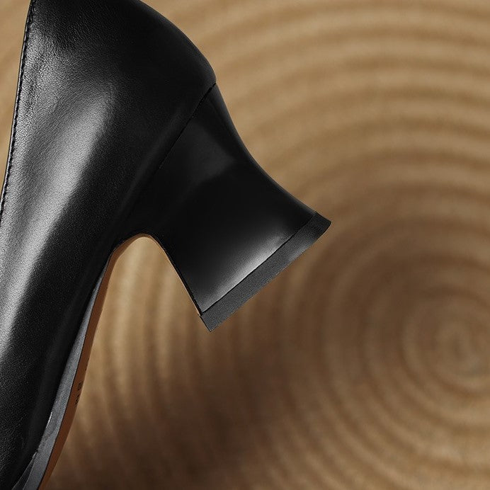 Theo Square-Toe Leather Pumps