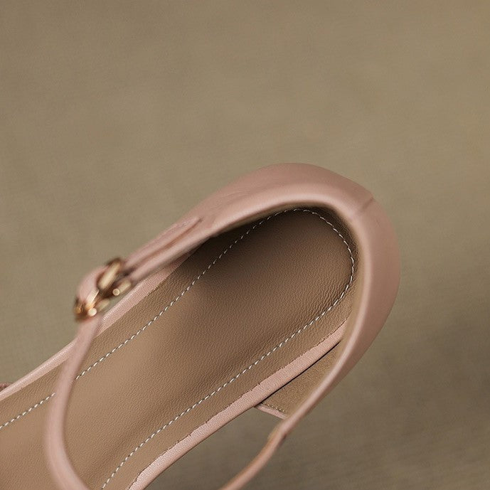 Hartley Buckled Leather Mary-Janes