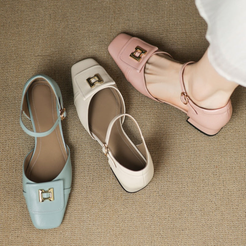 Hartley Buckled Leather Mary-Janes