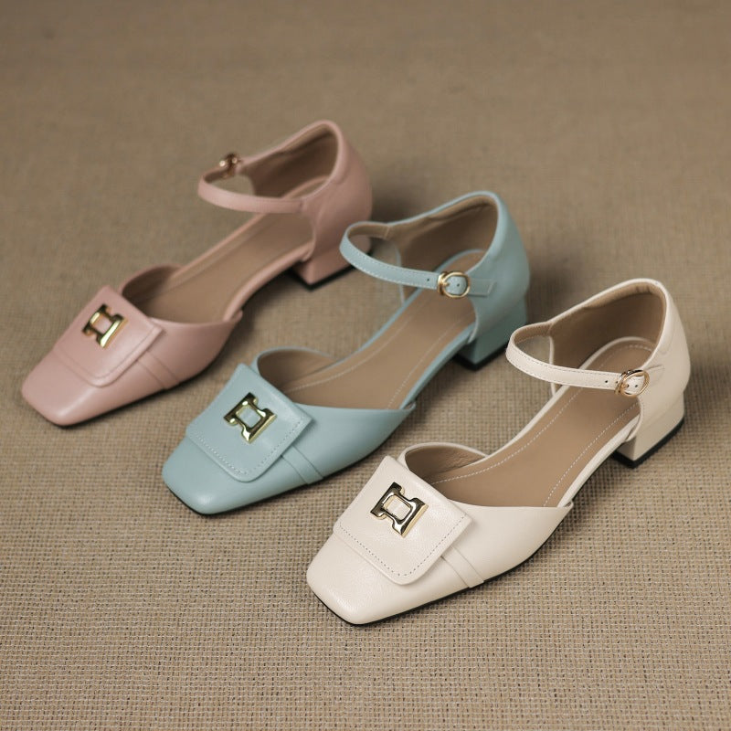 Hartley Buckled Leather Mary-Janes
