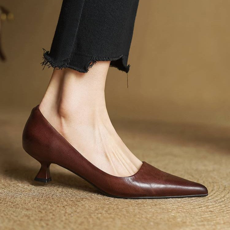 Noah Sculpted Leather Heels