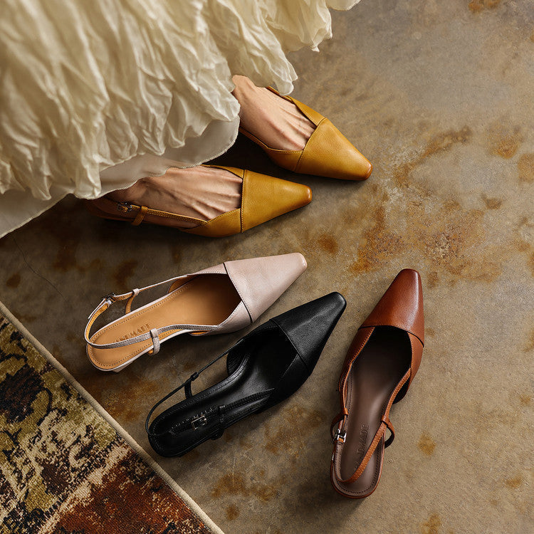 Dante Leather Slingback Heels