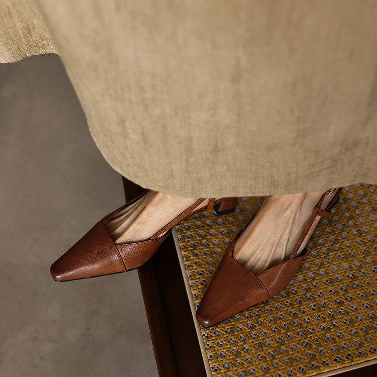 Dante Leather Slingback Heels
