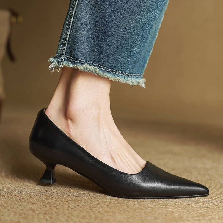 Noah Sculpted Leather Heels