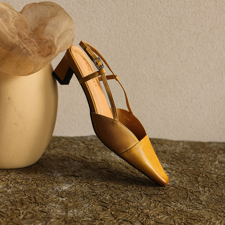 Dante Leather Slingback Heels