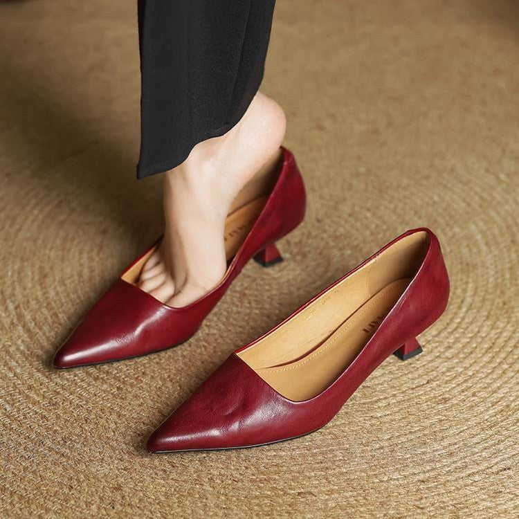 Noah Sculpted Leather Heels