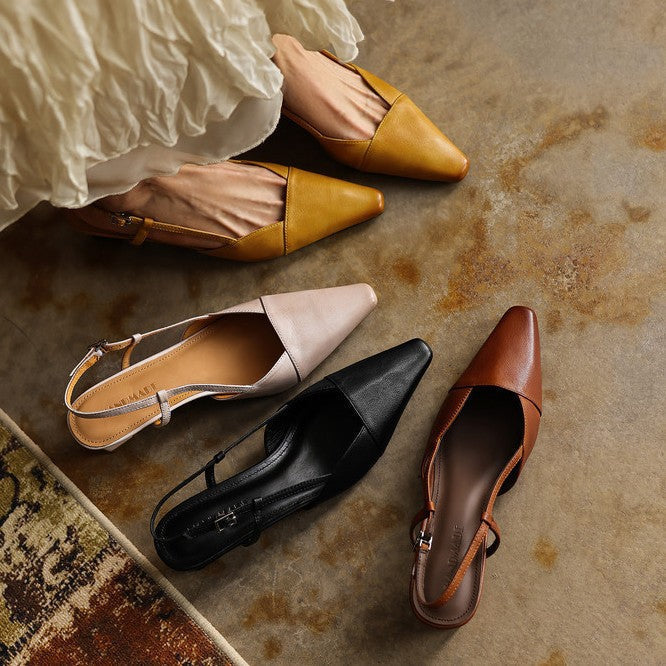 Dante Leather Slingback Heels
