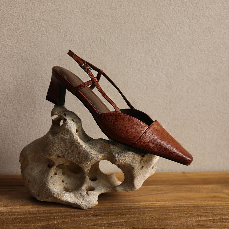 Dante Leather Slingback Heels