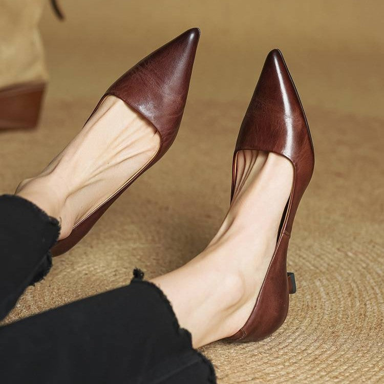 Noah Sculpted Leather Heels