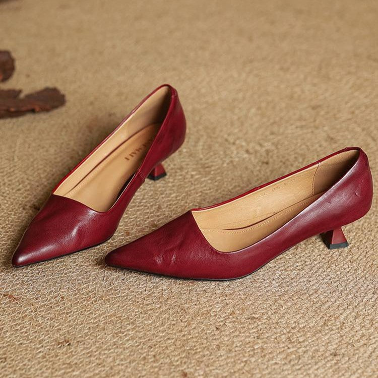 Noah Sculpted Leather Heels