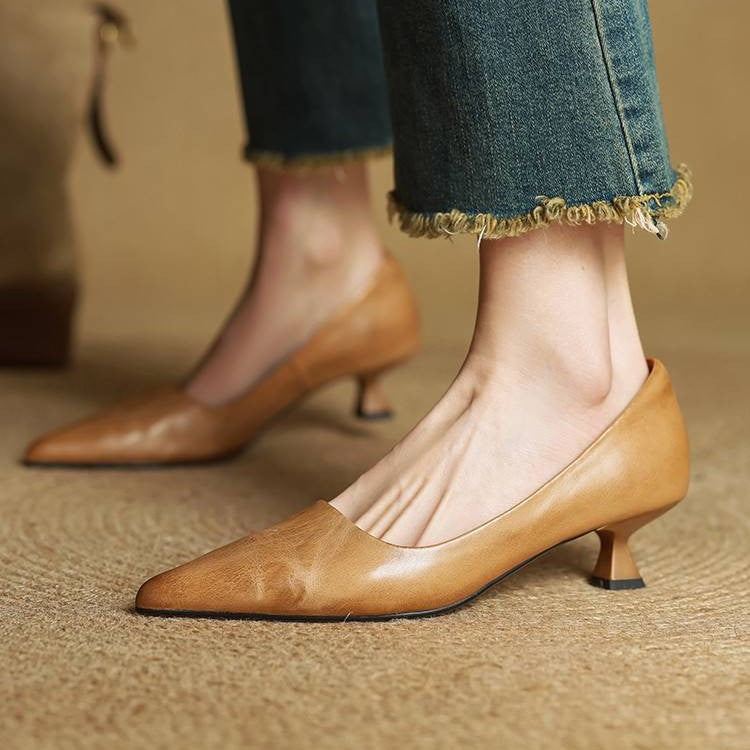 Noah Sculpted Leather Heels