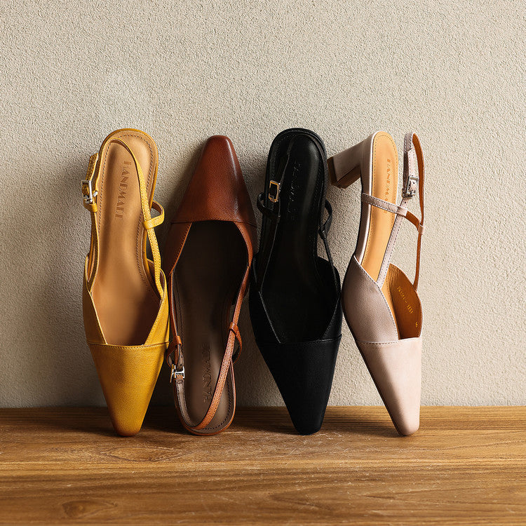 Dante Leather Slingback Heels