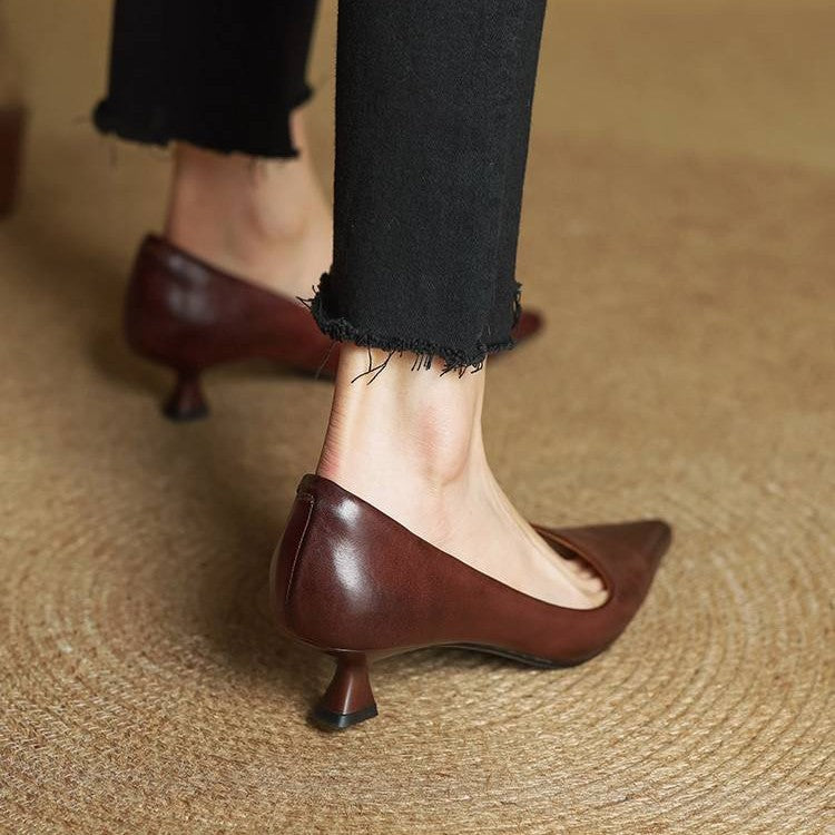 Noah Sculpted Leather Heels