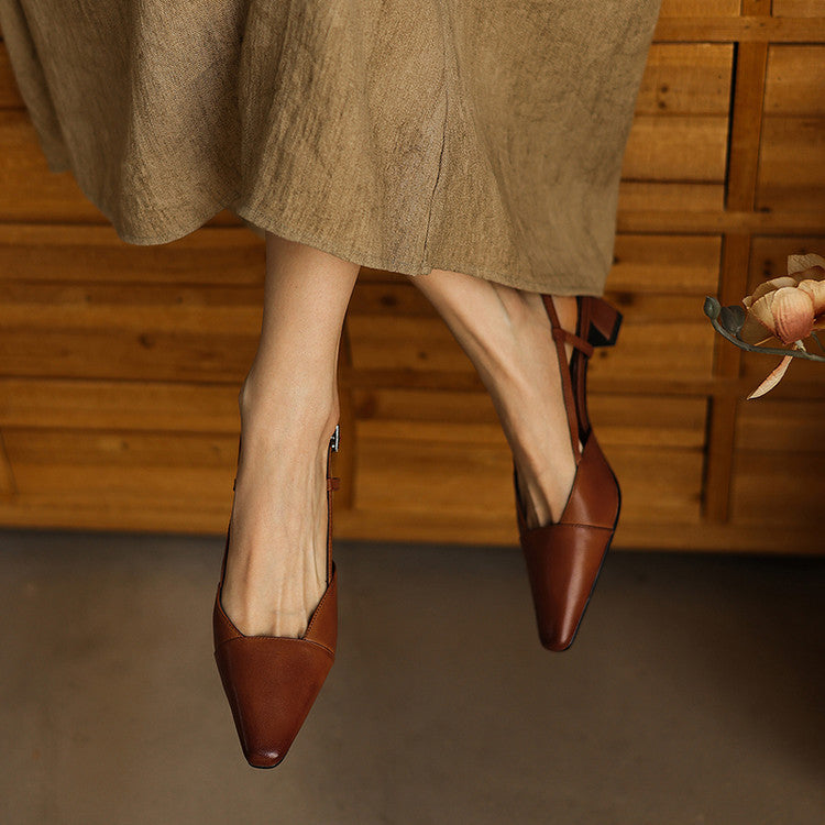 Dante Leather Slingback Heels