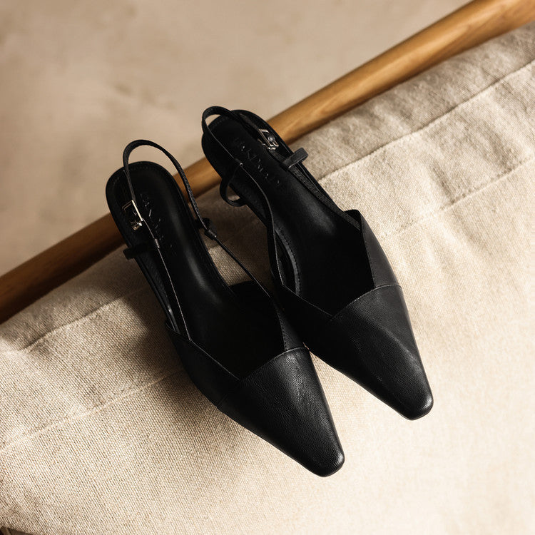 Dante Leather Slingback Heels