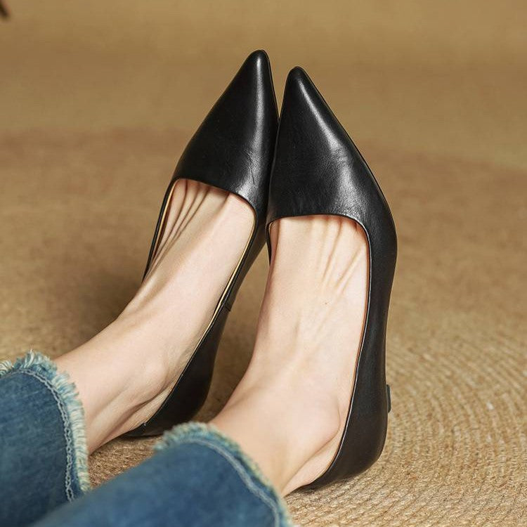 Noah Sculpted Leather Heels