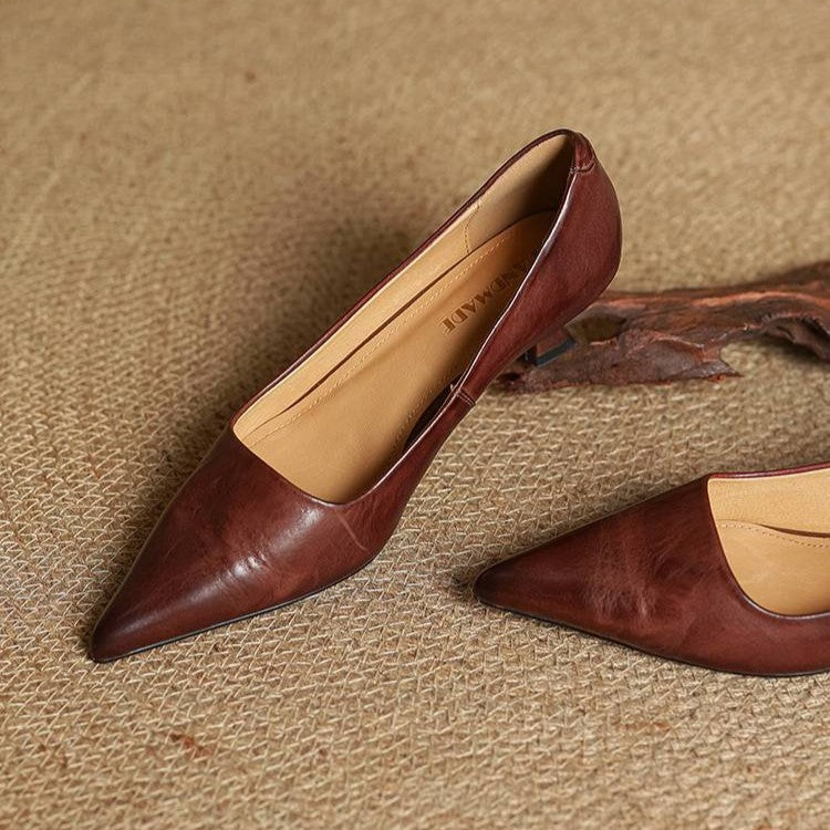 Noah Sculpted Leather Heels