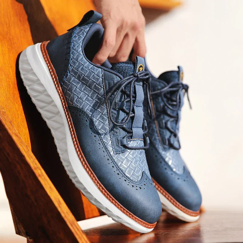 Drake Burnished Leather Trainers