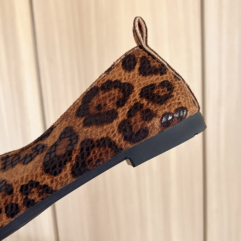 Kensington Leopard Leather Flats