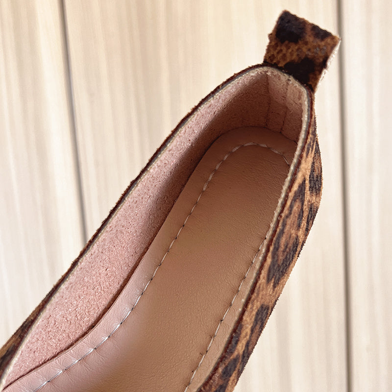 Kensington Leopard Leather Flats