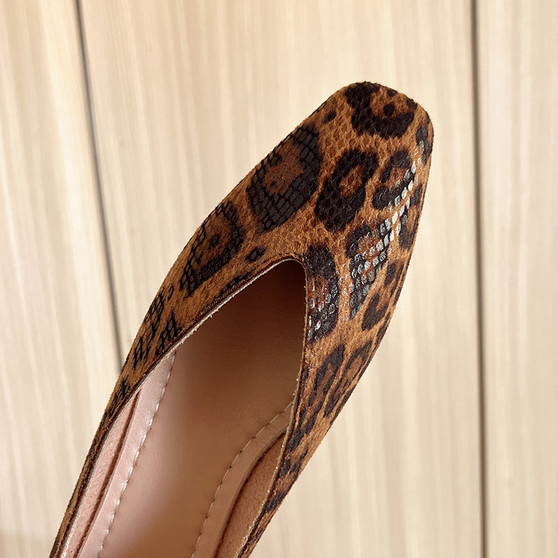 Kensington Leopard Leather Flats