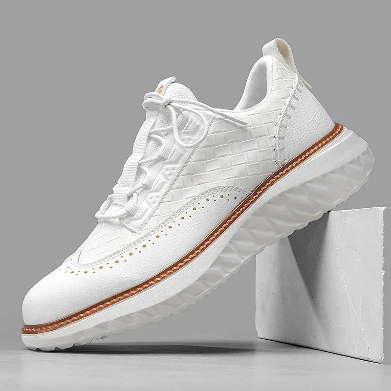 Drake Burnished Leather Trainers